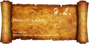 Henczi Lajos névjegykártya